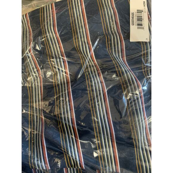 NWT Goodthreads Men Navy Blue Striped Swim Board Short Quick Dry Size 34 x 11" - Picture 4 of 6